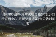 澳彩800图库-异常说明与差异对比-口径说明中心-更新记录清楚(含公告时间表)
